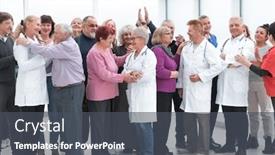  Presentation with gratitude - Presentation theme consisting of patients-hug-doctors background and a dark gray colored foreground