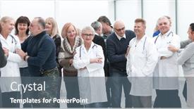  Presentation with gratitude - Presentation with patients-hug-doctors background and a ocean colored foreground