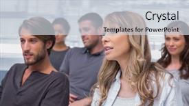  Presentation with group therapy - PPT theme having patients listening in group therapy background and a  colored foreground