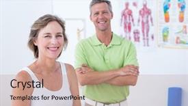  Presentation with medical smiling doctor - Cool new PPT layouts with patients massage - doctor and patient smiling backdrop and a  colored foreground