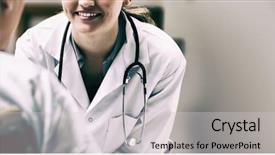  Presentation with wheelchair - Cool new slides with patients mobility - smiling doctor looking backdrop and a  colored foreground