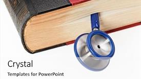  Presentation with medical book - Colorful presentation enhanced with patients right - blue stethoscope liegtn backdrop and a white colored foreground