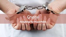  Presentation with handcuffed - Cool new presentation design with patients right - female hands are handcuffed backdrop and a coral colored foreground