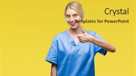  Presentation with hand surgeon - Cool new presentation theme with patients right - young beautiful blonde doctor surgeon backdrop and a  colored foreground