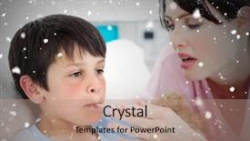  Presentation with caring - Colorful PPT layouts enhanced with patients temperature against snow falling backdrop and a coral colored foreground