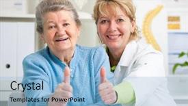  Presentation with doctor patient relations - Audience pleasing slide set consisting of patients theraapies - happy senior patient and doctor backdrop and a light blue colored foreground