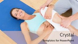  Presentation with gym - Beautiful slide deck featuring caring mother and her happy backdrop and a light gray colored foreground