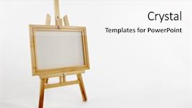  Presentation with canvas - Beautiful PPT layouts featuring patinaj artistic - easel and blank canvas backdrop and a  colored foreground