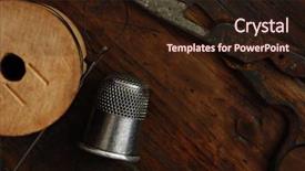  Presentation with sewing needle - Cool new PPT layouts with patinaj artistic - sewing still life of antique backdrop and a wine colored foreground