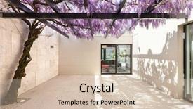  Presentation with veranda - Cool new PPT layouts with house beautiful veranda with wisteria backdrop and a soft green colored foreground