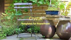  Presentation with rustic wood wooden frame - Slide set consisting of patio chair in a park background and a  colored foreground