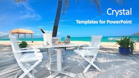  Presentation with dining table - Amazing theme having patio chairs - dining table on the beach backdrop and a teal colored foreground