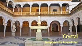  Presentation with spanish style - PPT layouts featuring patio musulman - courtyard of la casa de background and a tawny brown colored foreground