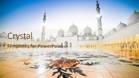  Presentation with abu dhabi - Presentation theme consisting of patio musulman - courtyard of sheikh zayed grand background and a lemonade colored foreground