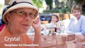  Presentation with family healthy eating - PPT theme with patio musulman - family gathering for eating breakfast background and a coral colored foreground