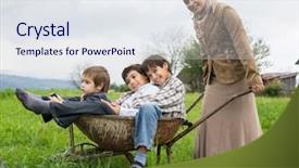  Presentation with muslim kids - Colorful PPT layouts enhanced with patio musulman - muslim girl playing with kids backdrop and a sky blue colored foreground