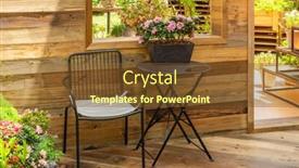  Presentation with chairs - Theme enhanced with patio-with-chairs-and-tables background and a tawny brown colored foreground