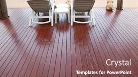  Presentation with luxury hotel - Theme consisting of patio with chaise lounges near luxury hotel background and a violet colored foreground