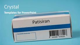  Presentation with medical therapy - Presentation design enhanced with patisiran-rna-interference-rnai-therapy background and a teal colored foreground