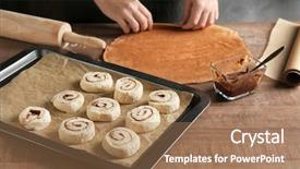  Presentation with cinnamon - Slide set featuring patisserie - baking sheet with raw cinnamon background and a  colored foreground