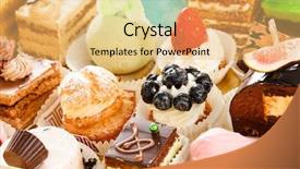  Presentation with diversity different professionals - Presentation theme consisting of patisserie - different pastries background and a yellow colored foreground