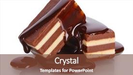  Presentation with peppermint candy cane on white - Slide deck consisting of patisserie - hocolate candy poured chocolate isolated background and a  colored foreground