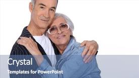  Presentation with old people help the people - Amazing PPT theme having patriarch - couple of old people backdrop and a ocean colored foreground