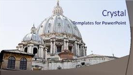  Presentation with rome - PPT theme consisting of patriarch - saint peters basilica rome background and a sky blue colored foreground