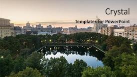  Presentation with ponds - Amazing theme having patriarshiye ponds in a park backdrop and a soft green colored foreground