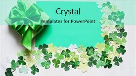  Presentation with saint patrick day - Audience pleasing presentation theme consisting of patrick day and green backdrop and a seafoam green colored foreground