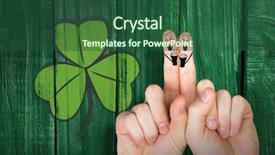  Presentation with fingers - Cool new presentation design with patricks day fingers against green backdrop and a ocean colored foreground