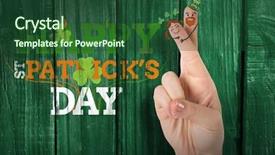  Presentation with st patricks day - Colorful presentation theme enhanced with patricks day fingers against green wooden background backdrop and a forest green colored foreground