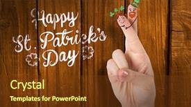  Presentation with fingers - Colorful theme enhanced with patricks day fingers against overhead backdrop and a tawny brown colored foreground