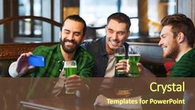  Presentation with green technology - Amazing PPT layouts having patricks day leisure and technology backdrop and a tawny brown colored foreground