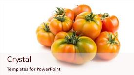  Presentation with on lutus organic skincare - Presentation theme featuring patrimoin - freshly picked organic tomatoes background and a sky blue colored foreground