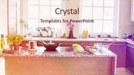  Presentation with interior - Slides enhanced with patrimonio - interior of contemporary kitchen background and a  colored foreground