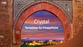  Presentation with granada - Amazing slide set having patrimony - alhambra arch granada illustration backdrop and a red colored foreground