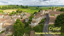  Presentation with vineyard - PPT layouts featuring patrimony - french village and vineyard background and a tawny brown colored foreground