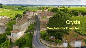  Presentation with vineyard - Amazing slide set having patrimony - french village and vineyard backdrop and a tawny brown colored foreground