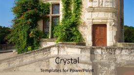  Presentation with entrance to natural caves - Theme with patrimony - tower at the entrance background and a coral colored foreground