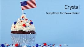  Presentation with 4th july - Audience pleasing theme consisting of patriotic - 4th of july cupcake backdrop and a light blue colored foreground