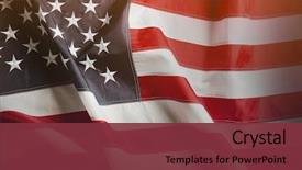  Presentation with american flag - Audience pleasing theme consisting of patriotic - american flag background backdrop and a tawny brown colored foreground