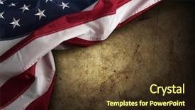  Presentation with gun american flag - PPT layouts with patriotic - american flag on brown background background and a tawny brown colored foreground
