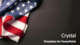 Presentation with patriotic - Beautiful theme featuring patriotic - american flag on dark background backdrop and a dark gray colored foreground