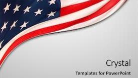  Presentation with 3d figure american flag - Slide deck consisting of patriotic - closeup of american flag background and a light gray colored foreground