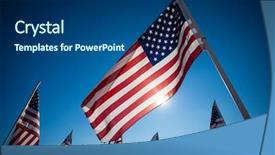  Presentation with veterans day - Slide set enhanced with patriotic - display of many american flags background and a ocean colored foreground