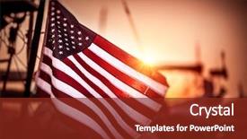 Presentation with patriotic - Colorful PPT theme enhanced with patriotic - flag of united states backdrop and a tawny brown colored foreground
