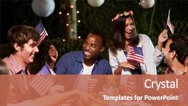  Presentation with 4th july - Presentation design consisting of patriotic - friends celebrating 4th of july background and a coral colored foreground