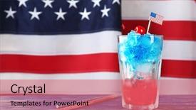  Presentation with cocktail - Beautiful presentation featuring patriotic - layered cocktail in colors backdrop and a coral colored foreground