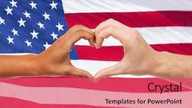  Presentation with american heart - Slide deck having patriotic - love patriotism gesture peace background and a red colored foreground